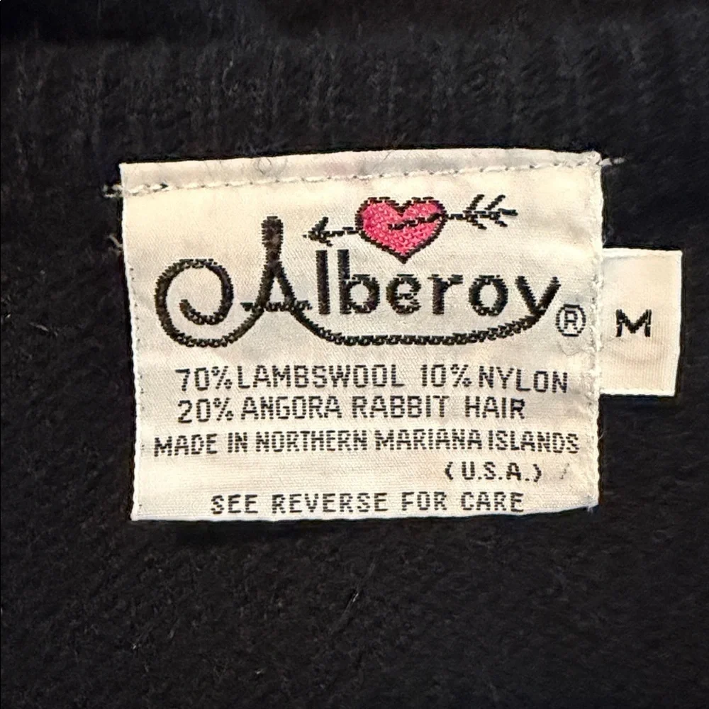 Vintage Alberoy Lambswool Short Sleeve Crewneck Sweater Black Size Medium